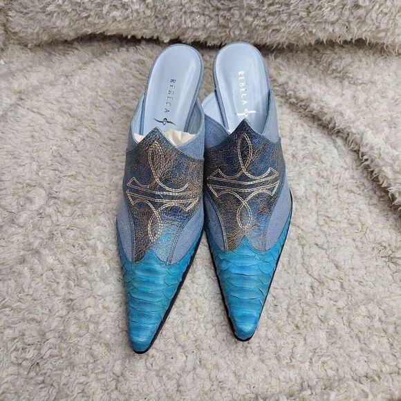 Rebeca Sanver Shoes - Rebeca Sanver Western Inspired Leather Embroidered Mules sz 37‎